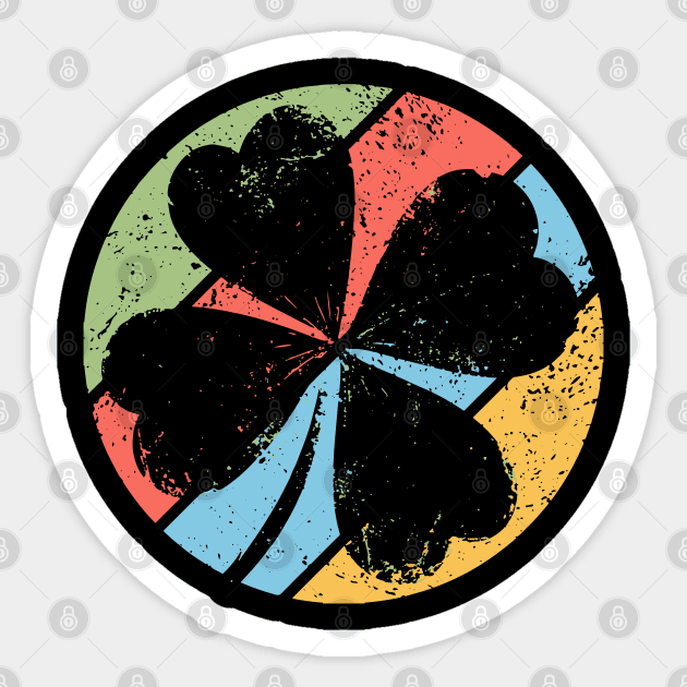 Vintage Distressed Clover Pop Art – Grunge Lucky Shamrock Tee Sticker by TuncGK
